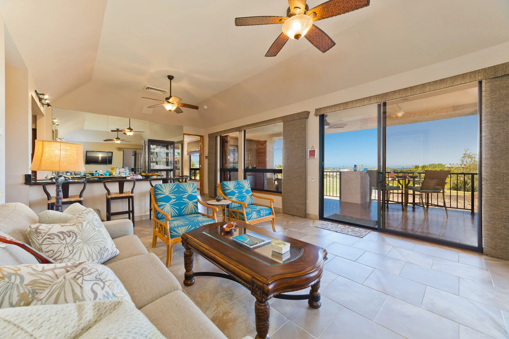 living room in our Waikoloa Village Vacation Rental